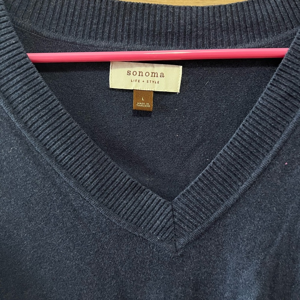 Sonoma Deep Blue V-Neck Pullover